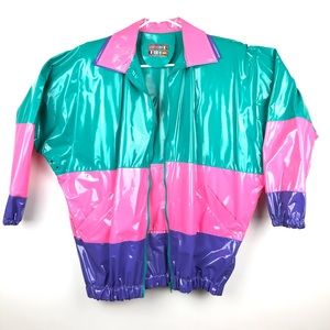 Vintage Vinyl Pastel Ladies Rain Jacket